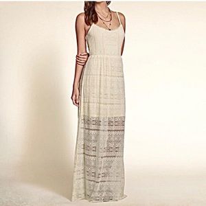 Hollister Lacy Cream Maxi with back keyhole